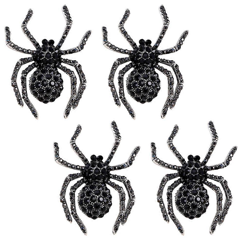 a polished and engaging product description based on the title you provided:

 

**4PCS Retro Spider Brooch Pins – Sparkly Gothic Inspired Halloween