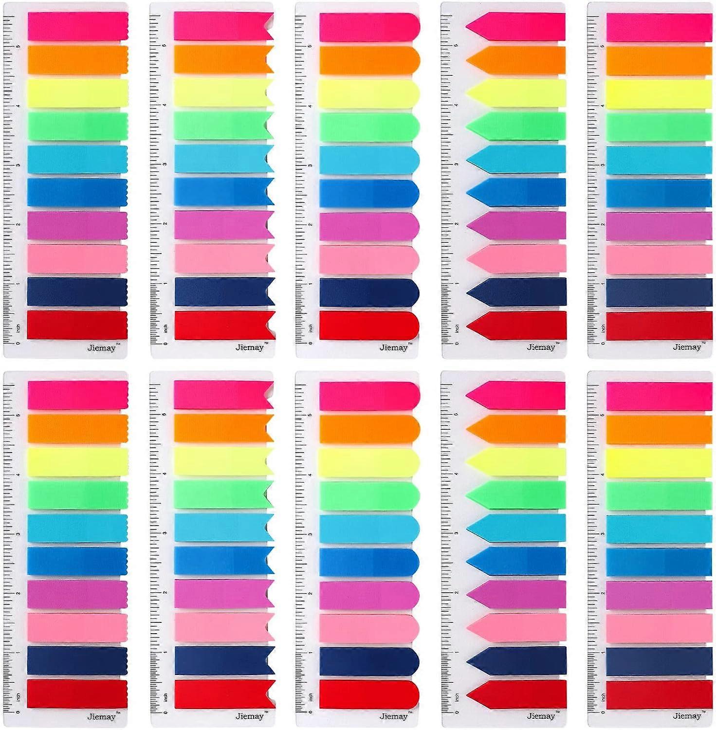 2000 Pieces Page Markers Sticky Notes Book Tabs, 5 Designs Colored Writable Index Annotation Tabs Arrow Flags, Small Cute Neon Translucent T