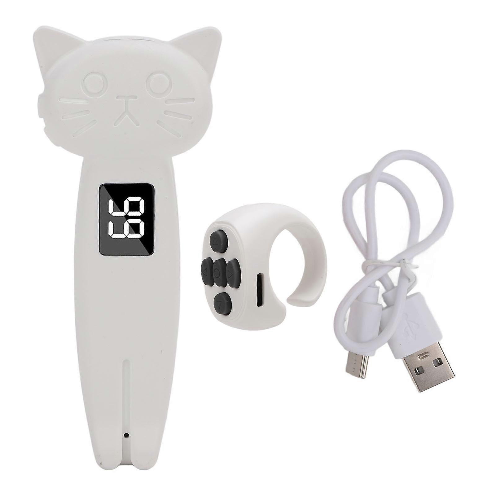 White Bluetooth Remote Control Page Turner: Fast Charging, Silent Scrolling, Smart Ring