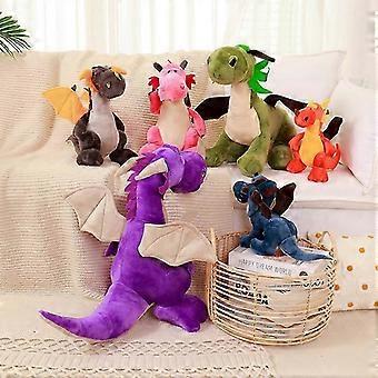 Dinosaur Plys legetøj Flyvende drage lilla drage dobbelthovedet Dragon Evil Dragon Doll Børns fødselsdagsgave