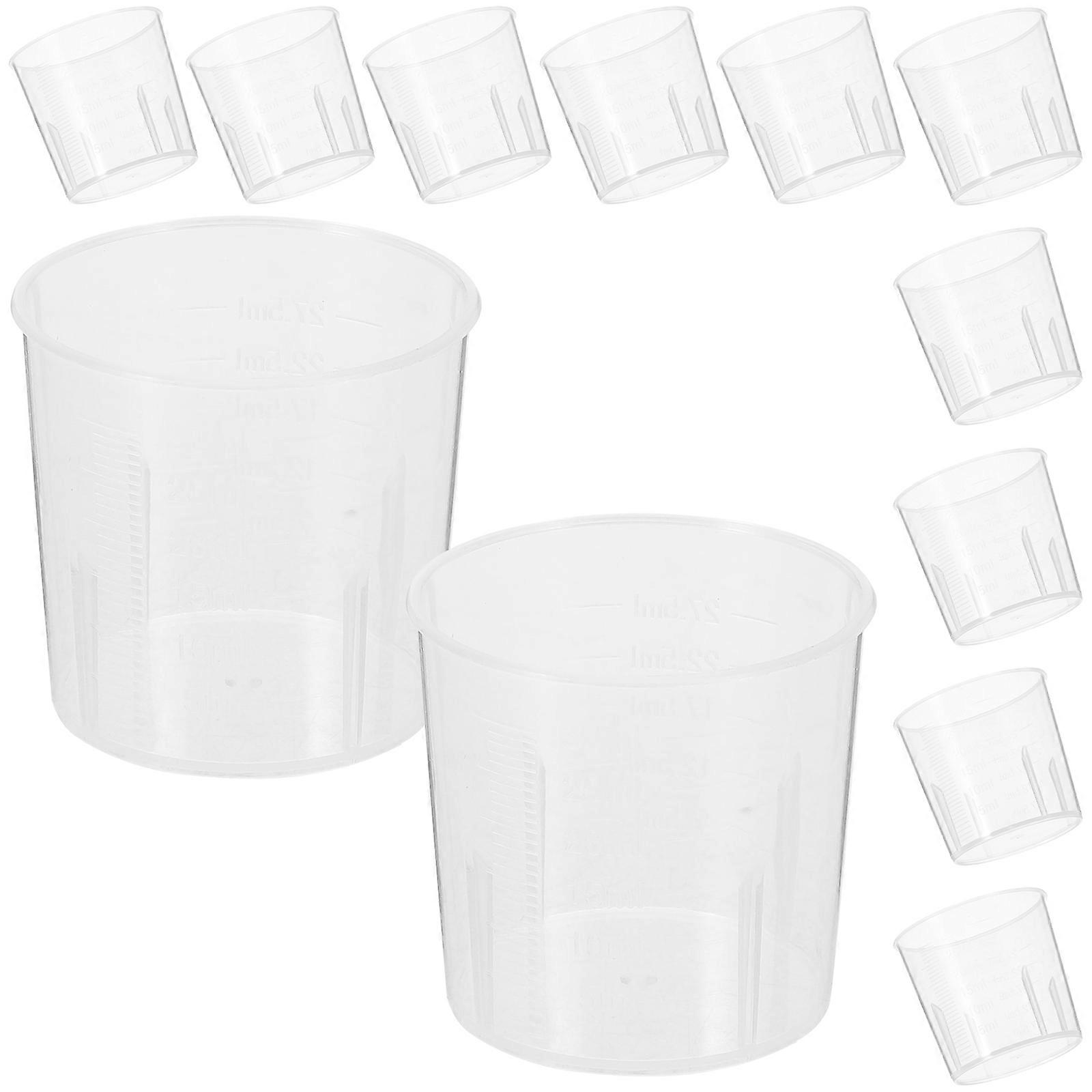 100pcs Transparent Measuring Cups for Epoxy Mixing, DIY Crafts, Pigment Stirring – Durable & Reusable