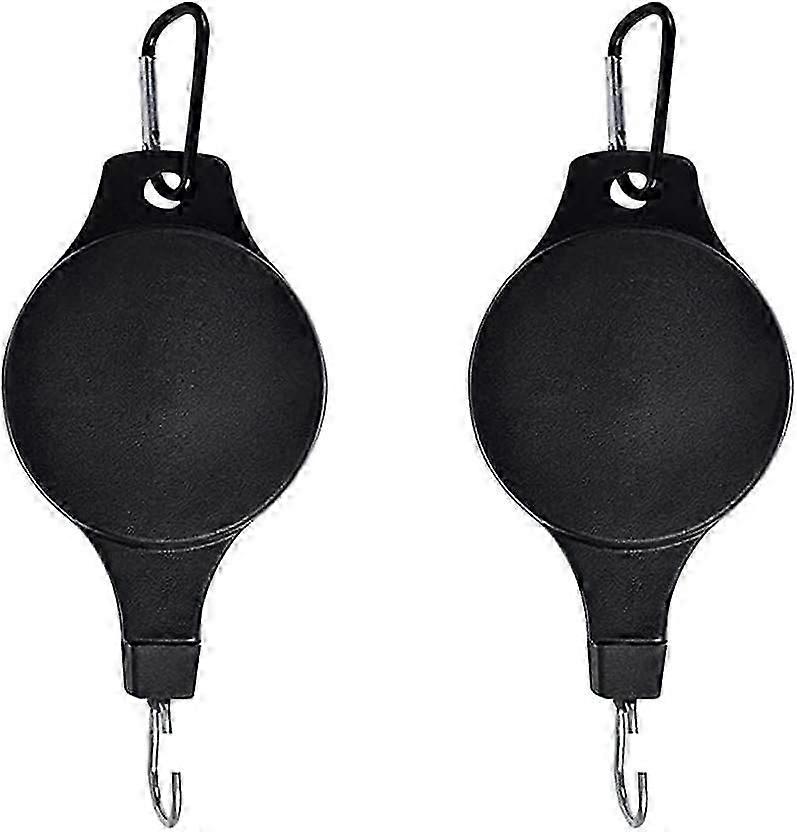 2PCS Plant Pulley Hanger,Plant Hook Pulley,Adjustable Hanging Basket Hook Retractable Ceiling Hooks