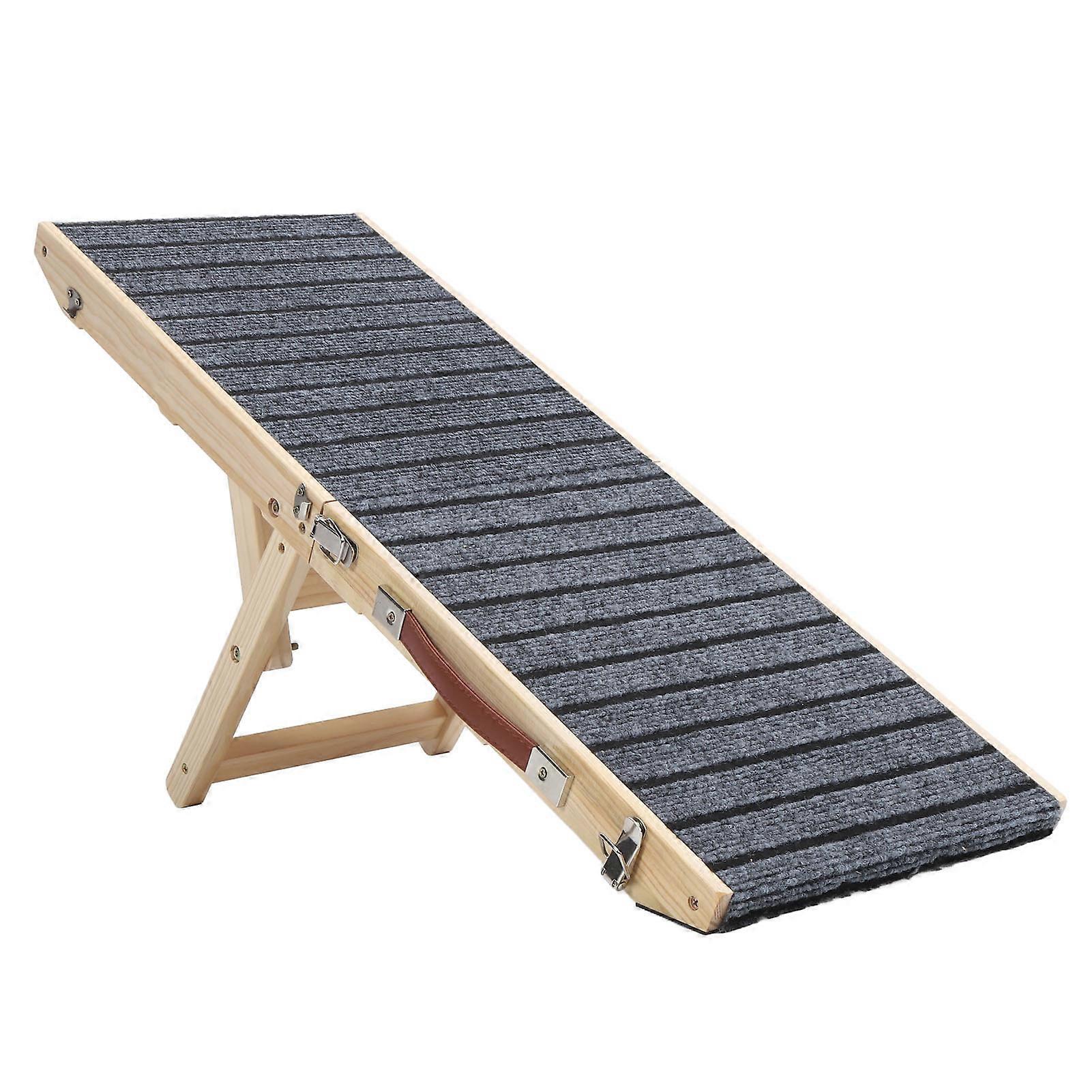 Pet Foldable Ramp Strong Support Slip Resistant Space Saving Wood Adjustable Portable Dog Ramp for Car Sofa