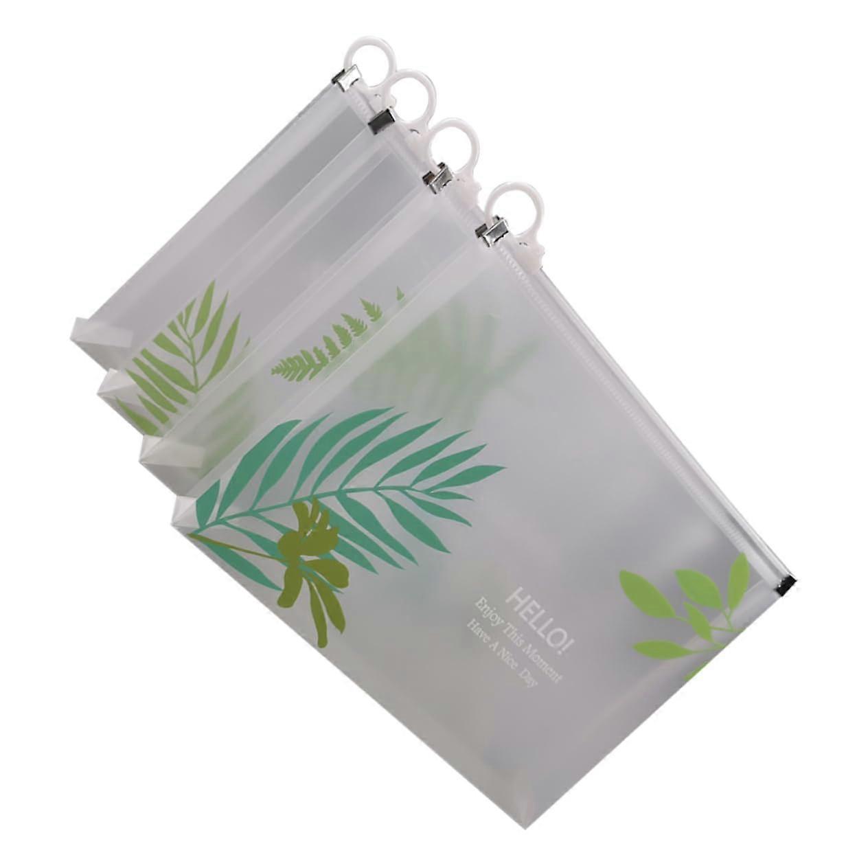 1 Set Transparent A4 Briefcase Document Organizer File Holder Travel Bag Briefcase with PVC Document Pouch Student Accessories Storage Green 4 Pieces