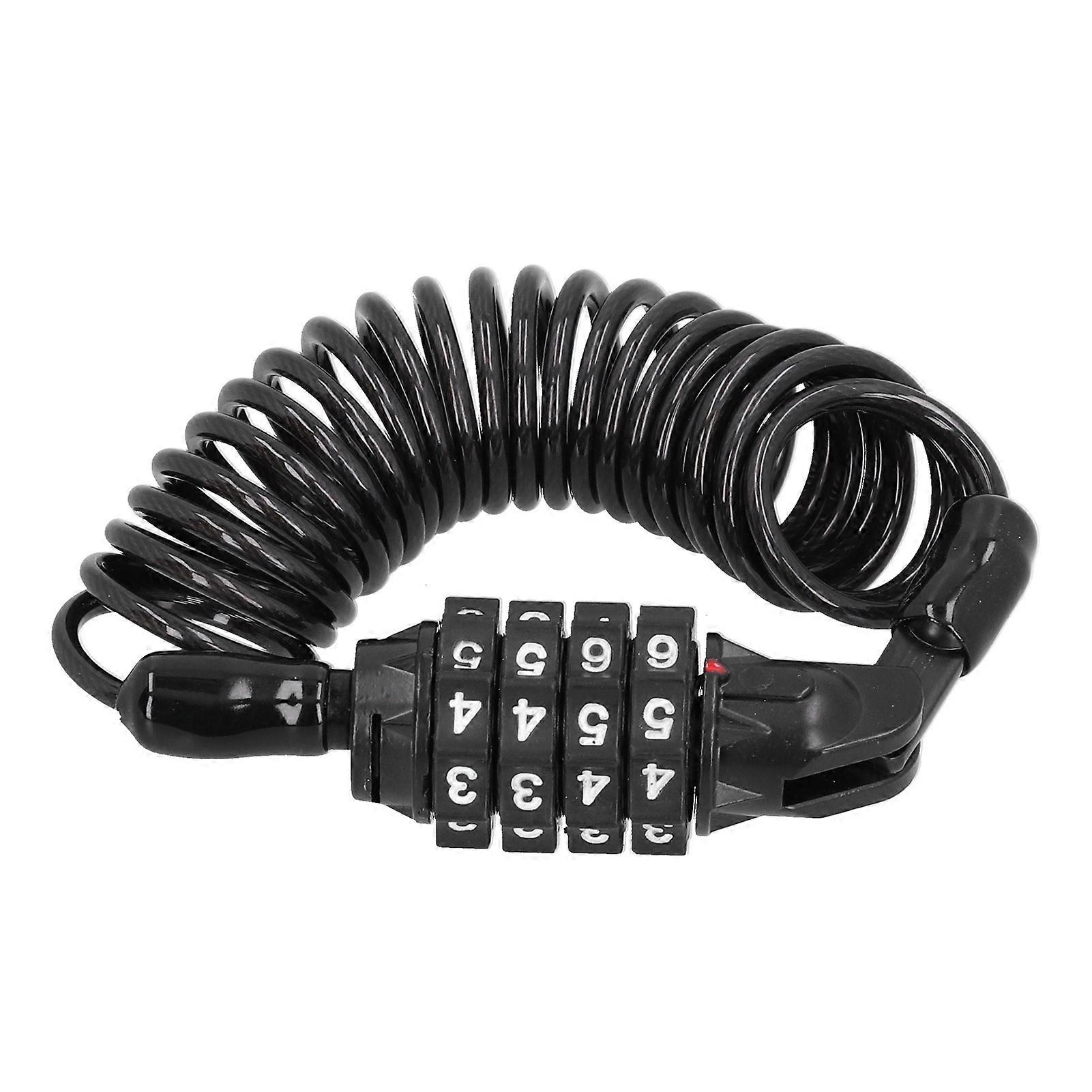 Motorcycle Helmet Cable Lock Multifunctional AntiTheft 4Digit Password Combination Portable(L )