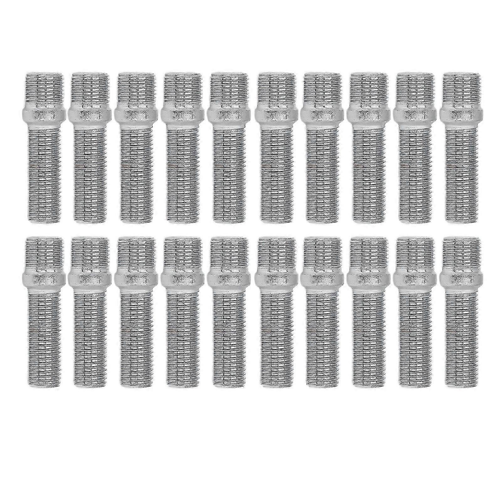 20Pcs Wheel Stud Conversion Screw Adapter 32mm Shank for Compatible Brand M14x1.25-M12x1.5