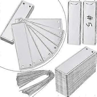 Etiquetas de árboles de alambre de aluminio Etiquetas de metal para escribir a doble cara Etiquetas de plantas de metal Etiquetas de estampado fuertes Etiquetas impermeables para etiquetar árboles, plantas, invernaderos
