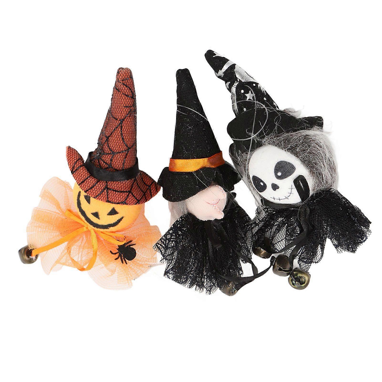 2025 Latest Model  3 Pieces Hanging Bells Pumpkin Witch Ghost Decor Props