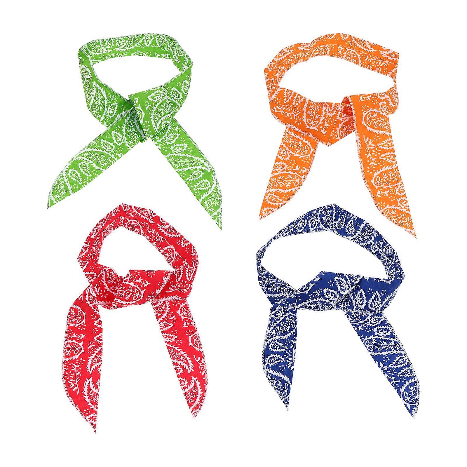 Cooling Scarf For Neck Summer Use Polyester Cotton Material Rectangular Shape 4Pcs