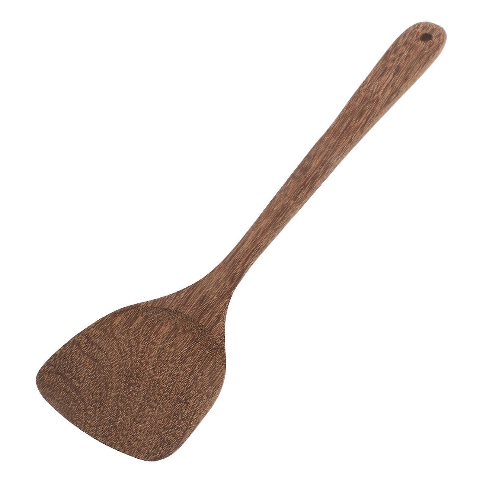 Heat Resistant Long Handle Wood Turner Spatula for Nonstick Cookware Camping and Kitchen Use Stirring Serving Protection