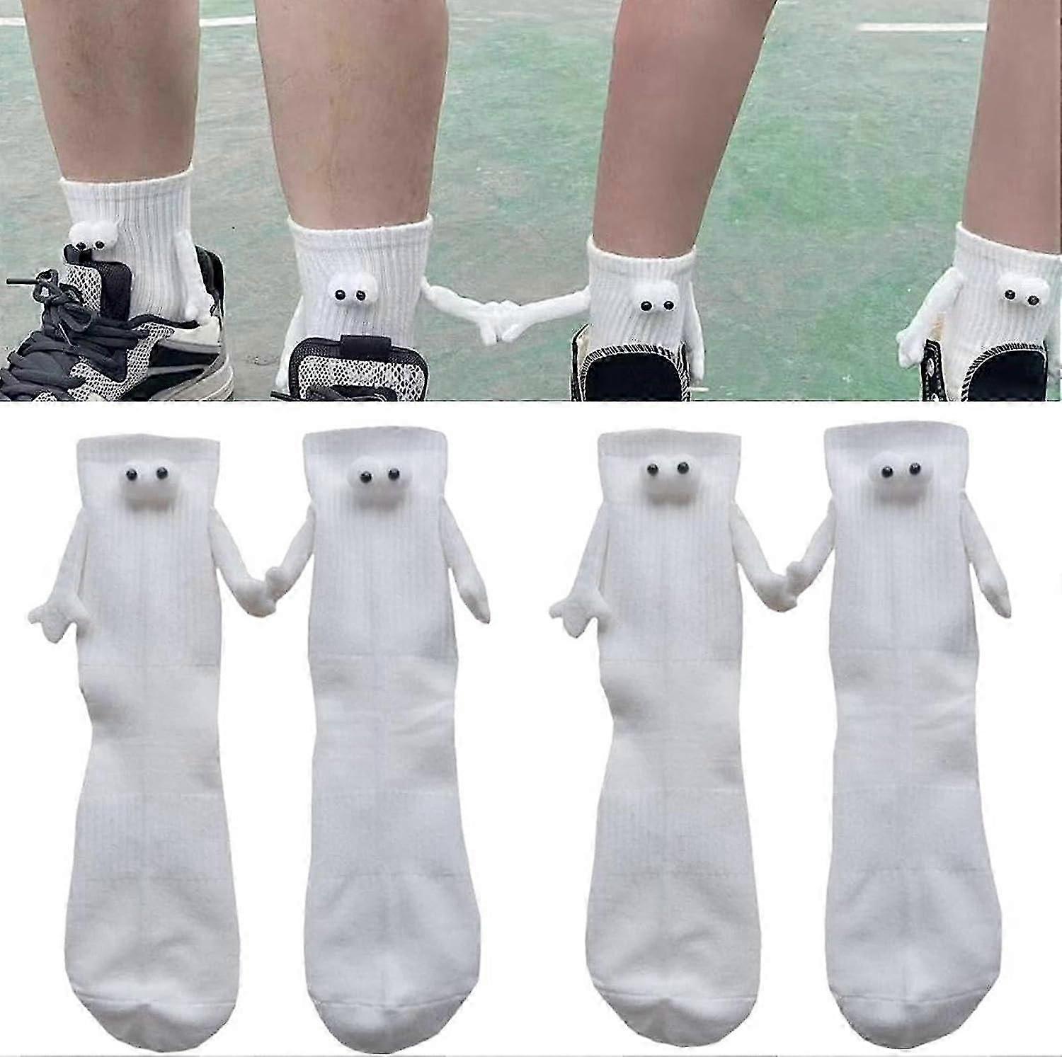 مضحك المغناطيسي شفط 3D دمية زوجين الجوارب ، الجوارب مضحك للنساء الرجال ، للجنسين زوجين مضحك عقد جورب اليدين للزوجين