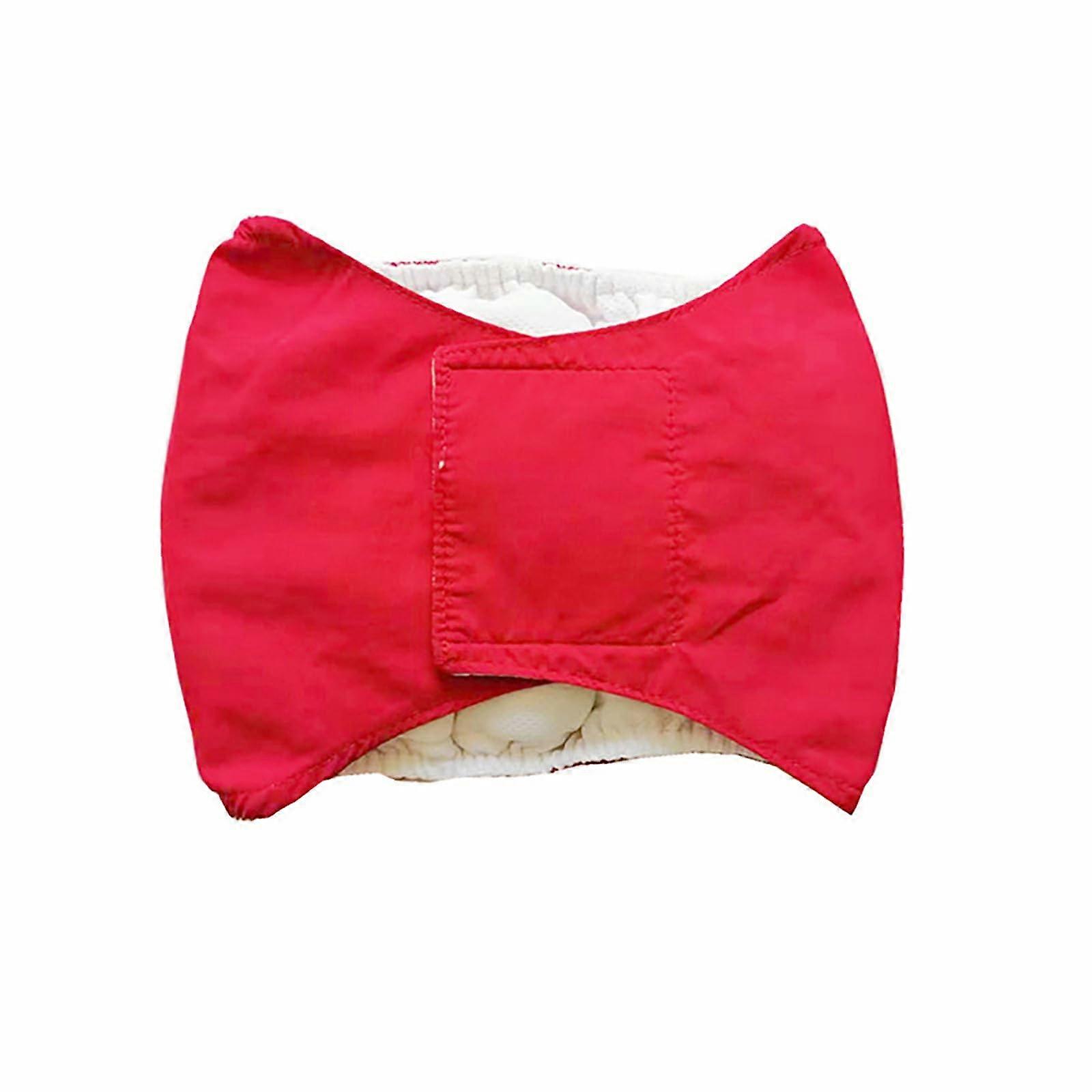 Pet Belly Bands for Female Dogs, Breathable Reusable Washable Red Shorts 42x15.5cm Size M