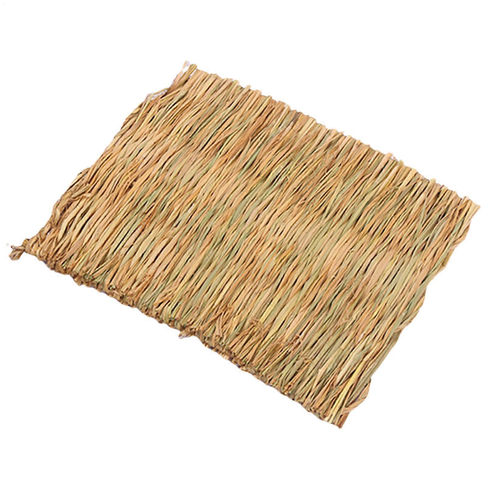 Woven Straw Mats For Pets Natural Grass Cushion, Chew-Resistant Material, 28x40x1cm, For Cats, Rabbits, Puppies