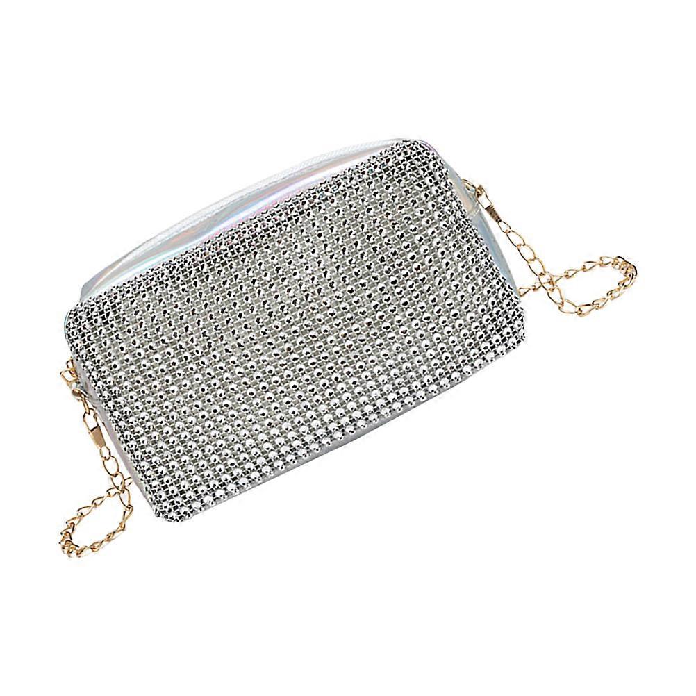 Stylish Women Shoulder Bag with Sequins Design for Daily Use Silver PU