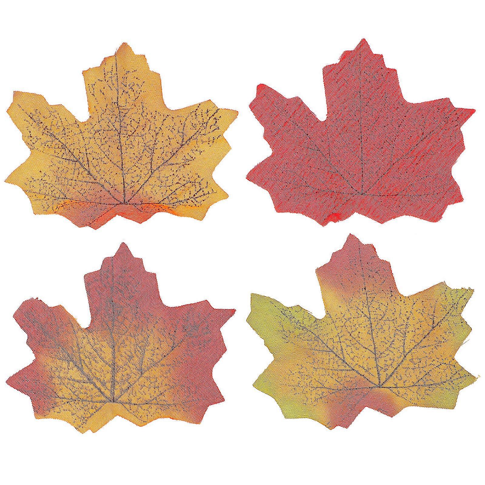 Artificial Maple Leaves Decorative Supplies for Home Garden Party Made of Plastic Assorted Color
