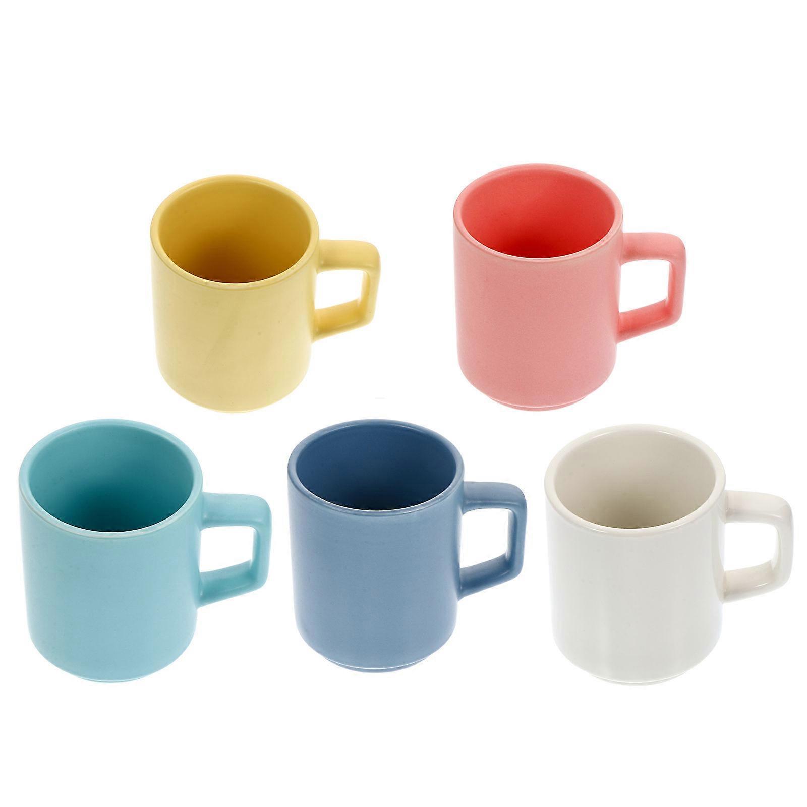 Unique Coffee Mugs Mug Cups Daily Use Assorted Color 5Pcs