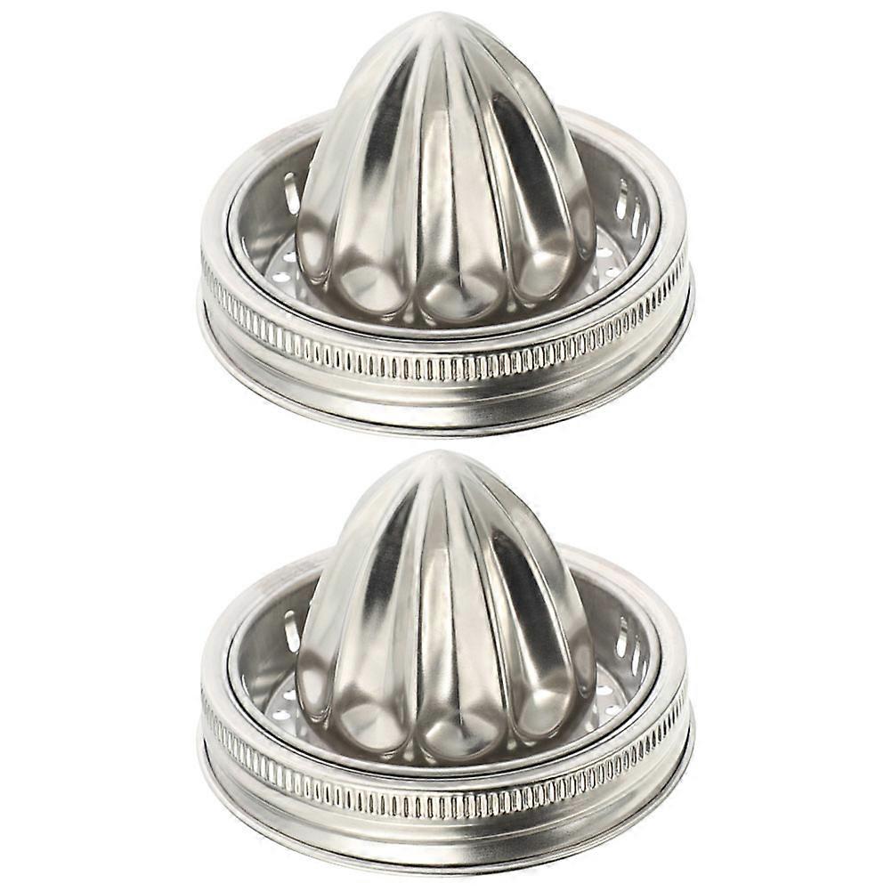 Convenient Manual Juicer Lid Juice Filtering Fruit Squeezing Home Users Kitchen Use Silver 9X9X6.5CM 2Set