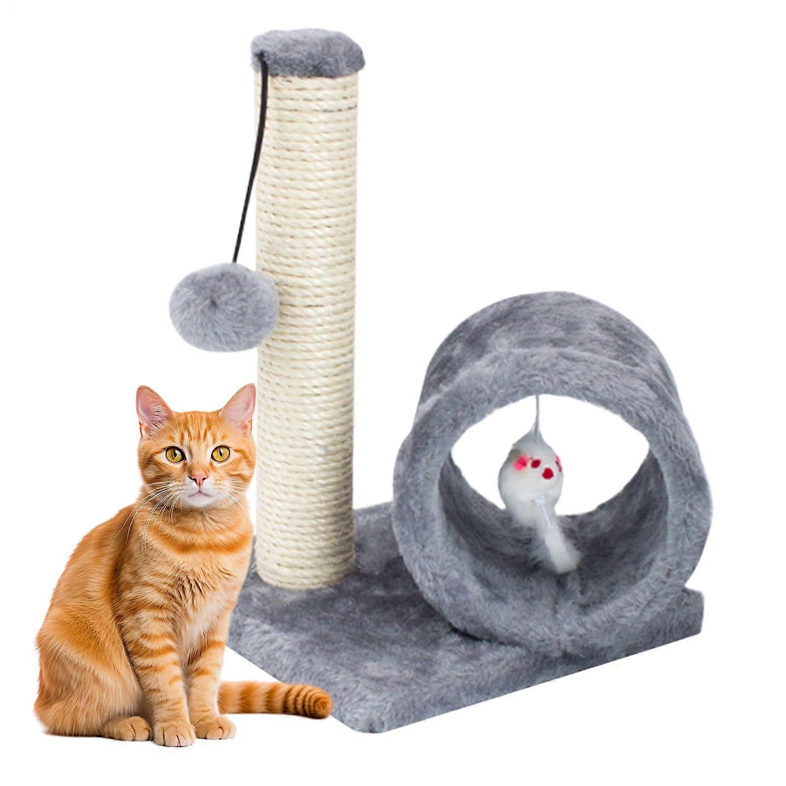 Cat Scratching Post – Elevated Interactive Cat Scratching Post for Exercise, Indoor Kitten Scratching Post with Durable Sisal Wrapping