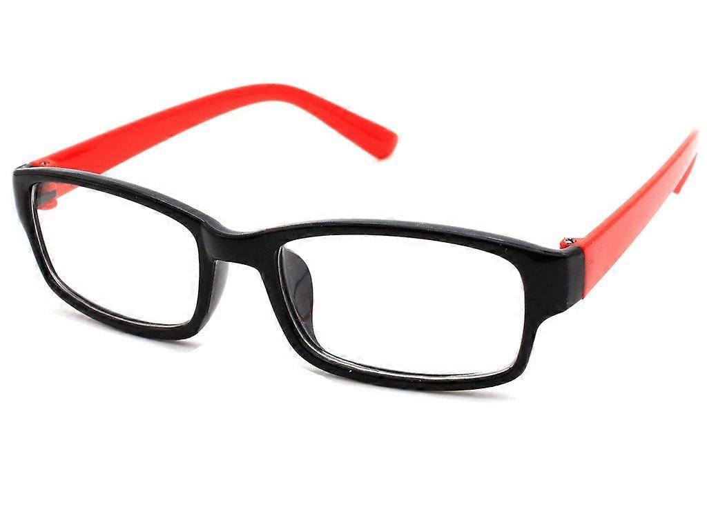 TM Retro Black Slim Reading Glasses 1.5x Magnification with Spring Hinges in Brown and Black Red Color Options
