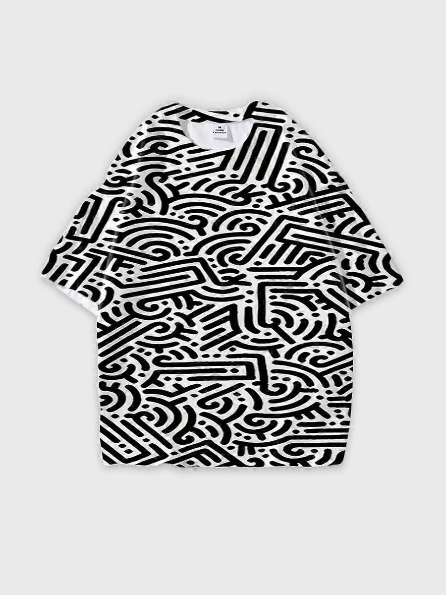 T-shirt col rond Cartoon Role Pattern ample manches courtes JW815