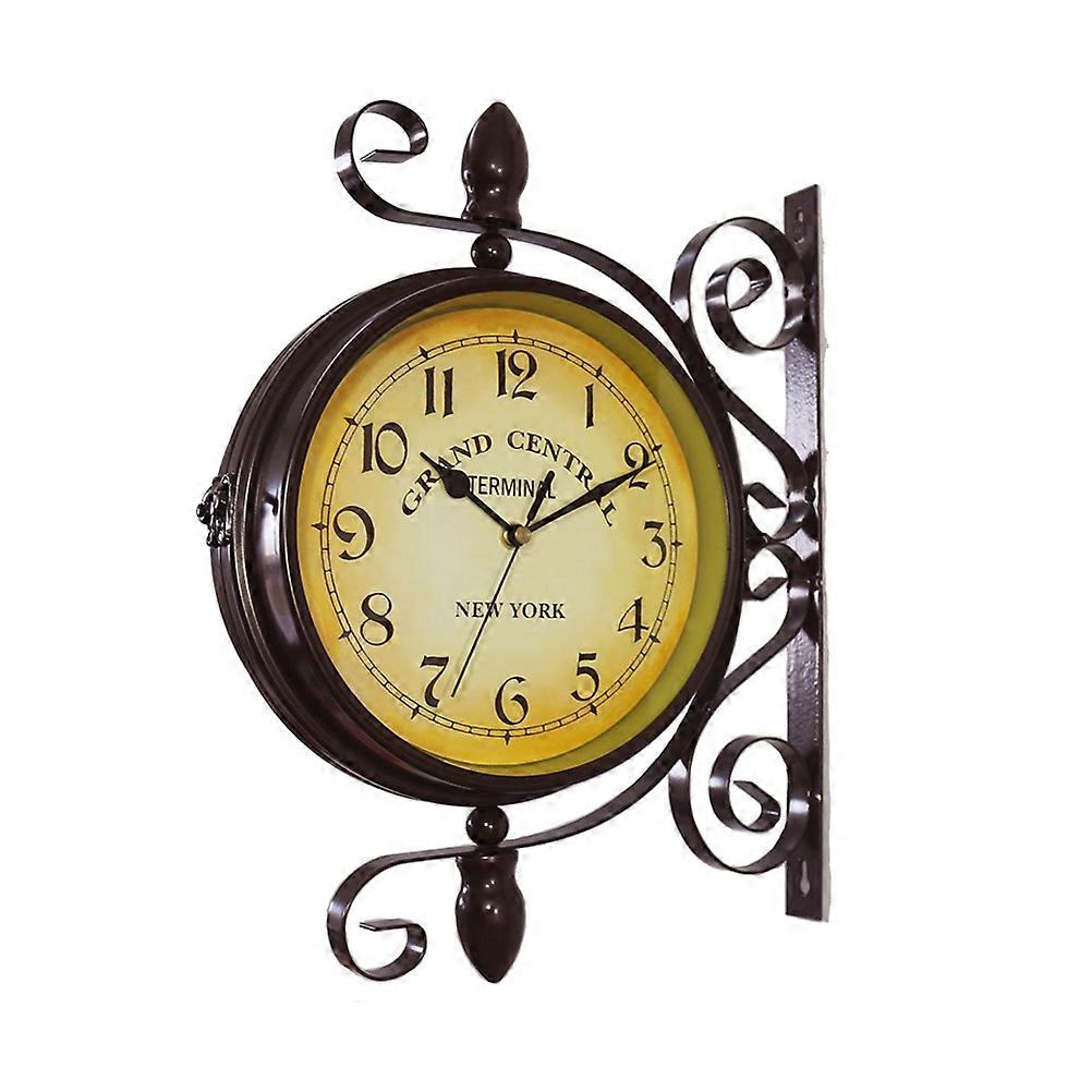 Creative Double Sided Hanging Clock Decor for Coffee Shop and Bar