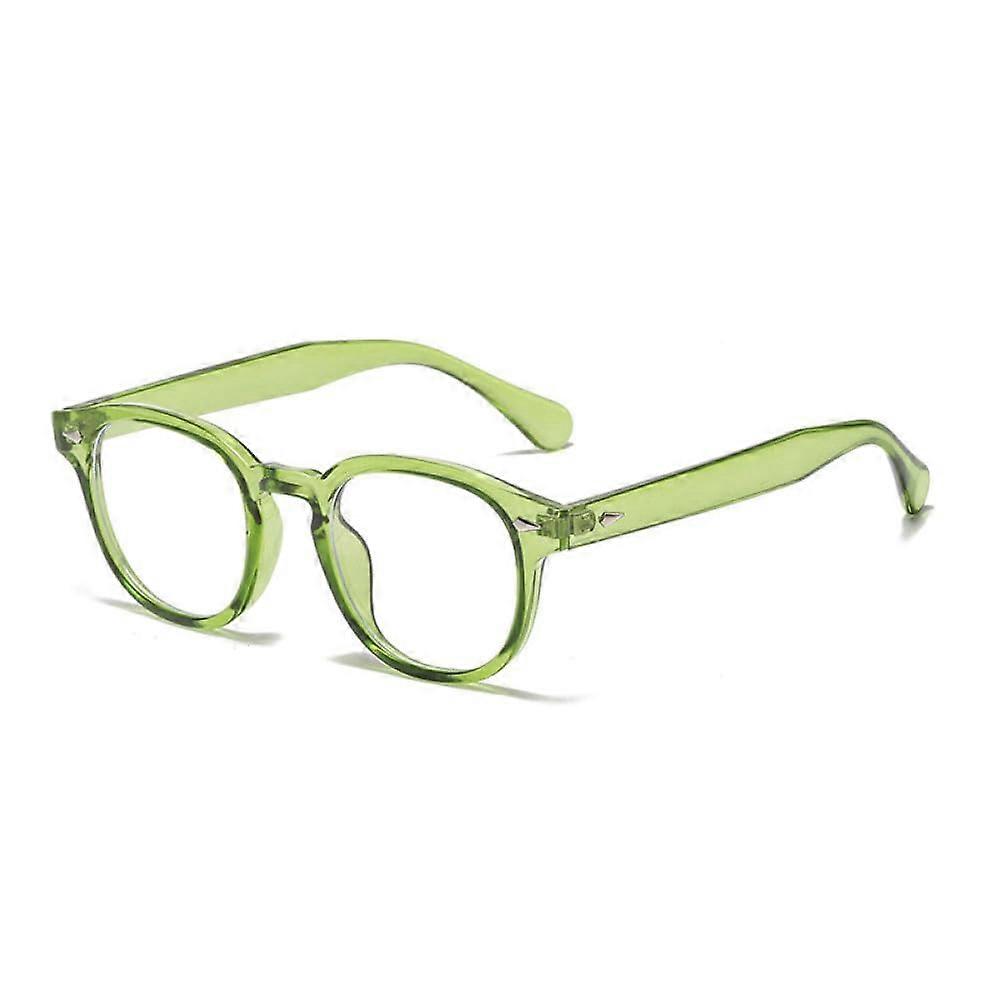 Round Glasses Frame, Lightweight Glasses, Eyeglass Frame, Clear Lens C17 Jelly Green 1