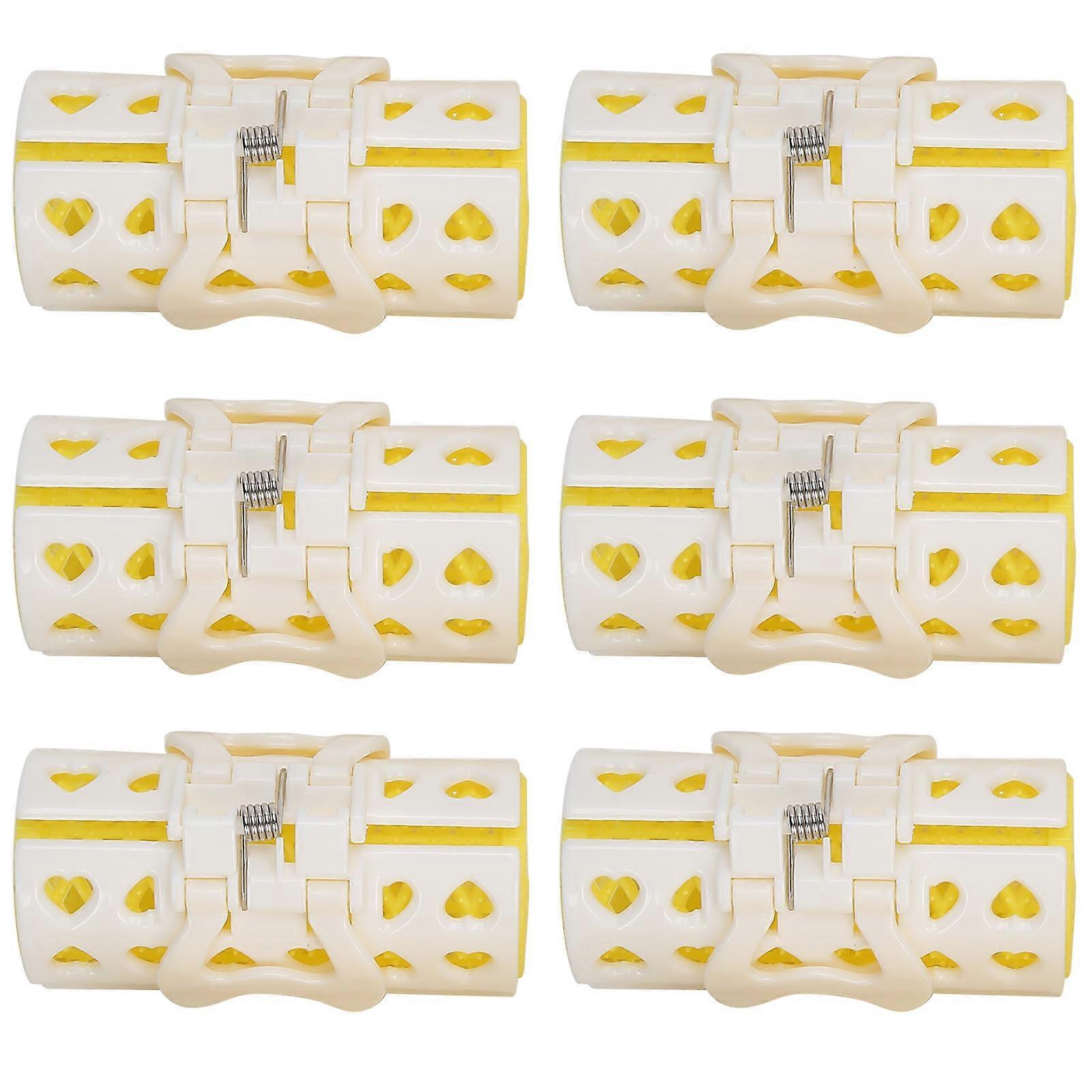 6pcs/set Hair Roller Clamps Curler Portable DIY Hairdressing Tools for Home Salon Use 1.2x2.8in