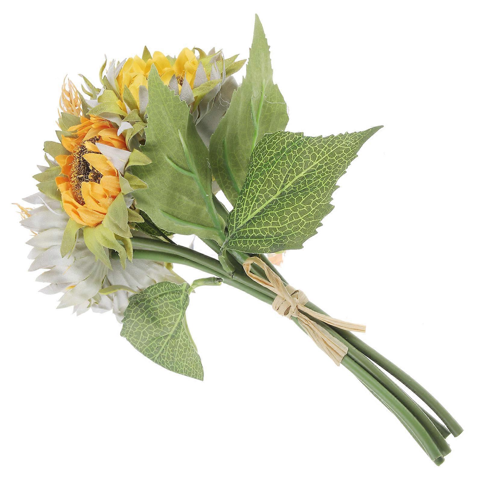 Simulation Sunflower Bouquet for Decoration with Golden Colorful Design