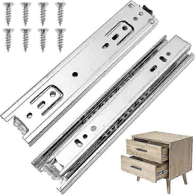 1 Pair Full Extension Drawer Slides 3 Ply Ball Bearing Slides Load Capacity 50kg - 20cm