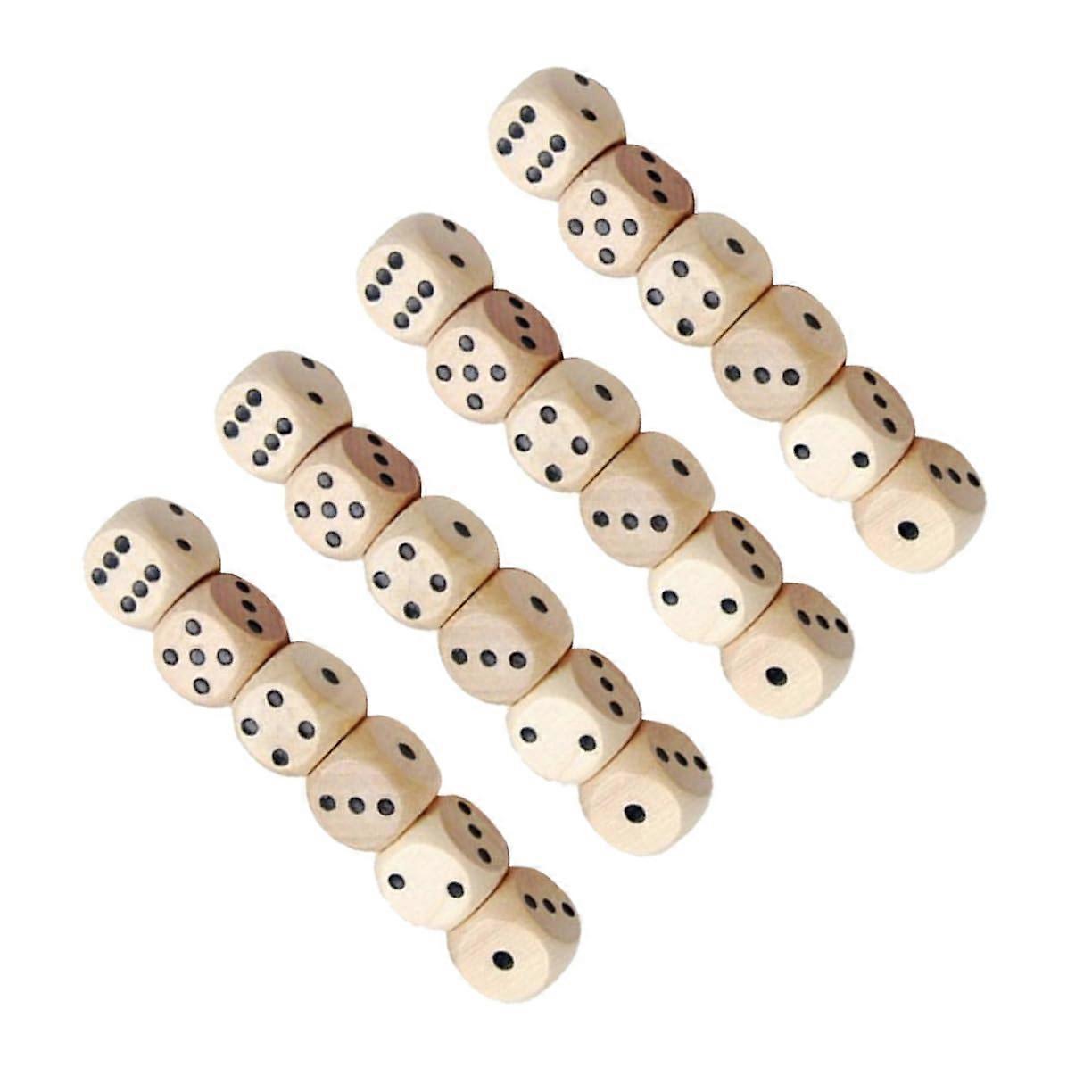 20 Pack Bamboo Dice Flash Empty Board Game Party Favors for Kids and Adults, Ideal Game Night Supplies