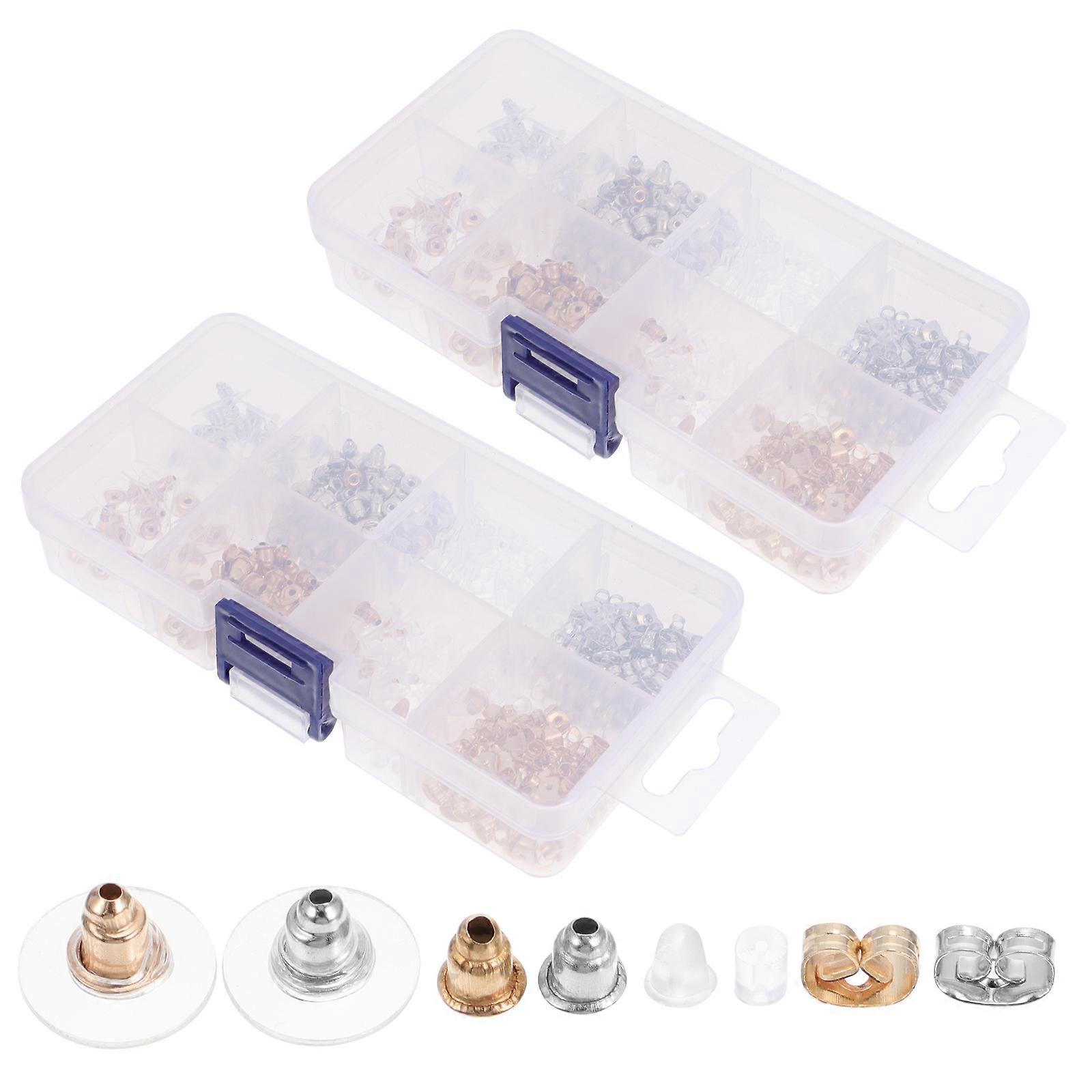 Secure Ear Locking Stopper Clutch Earring Back with Pad Girls Simple and Practical Design 2 Boxes