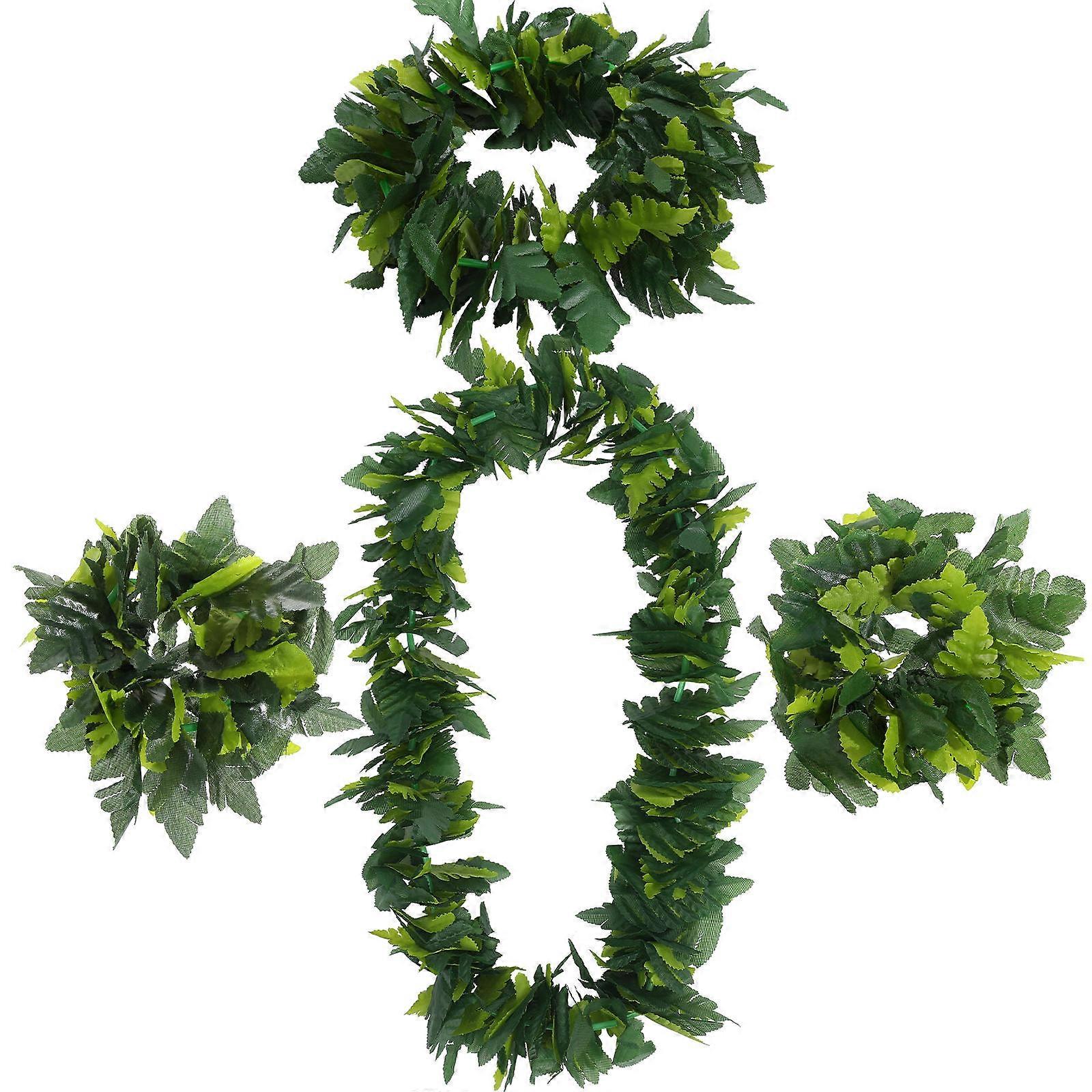 Tropical Hawaiian Leaf Garland Set for Beach Theme Party 1Set