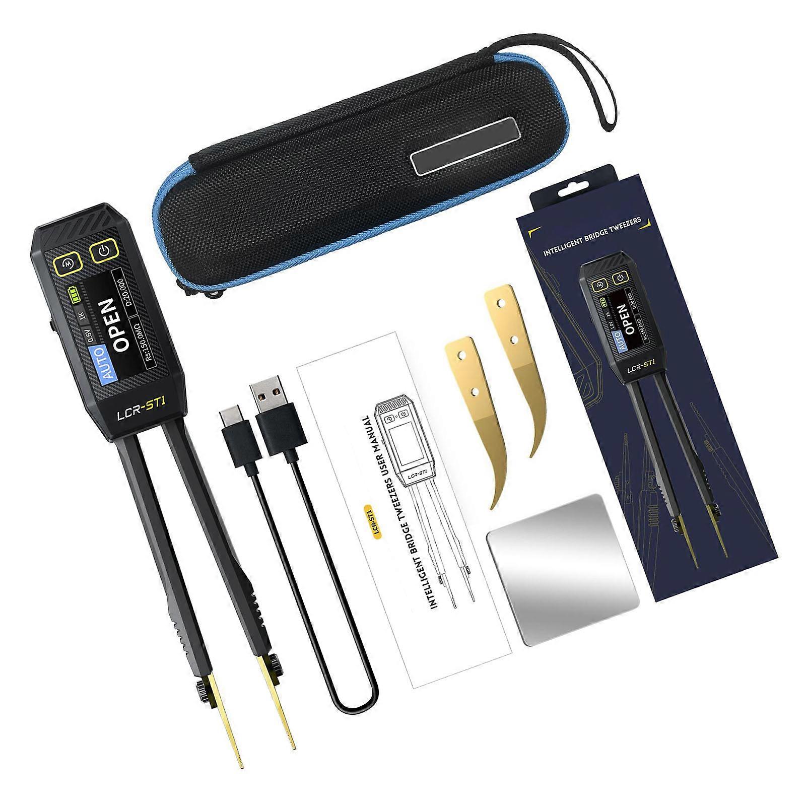 Tweezer Electronic Component Analyzer Digital Tweezer Tester Resistance Continuity Diode Test Measurement Tools Multicolor