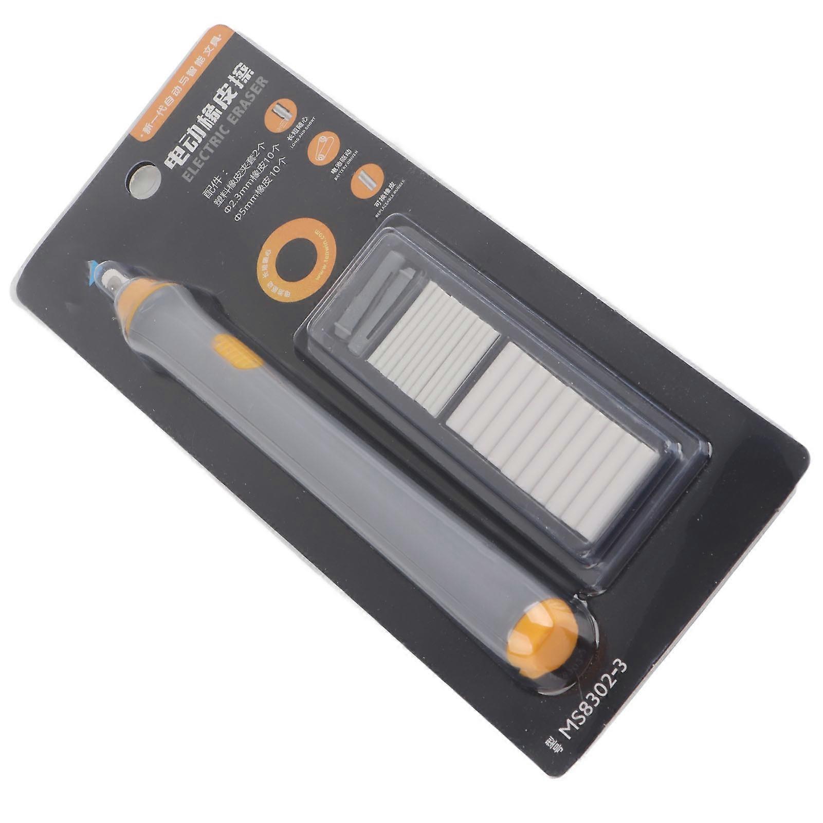Electric Eraser Kit Highlight Auto Eraser Battery Powered Pen Shaped Electric Eraser with Replaceable Tip for Artists Gray 