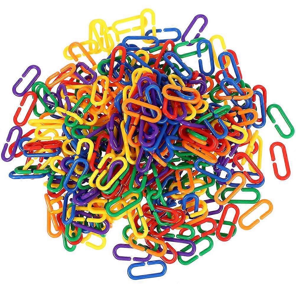Colorful Plastic Chain Links Parrot Chewing Links for Items Hanging 500Pcs