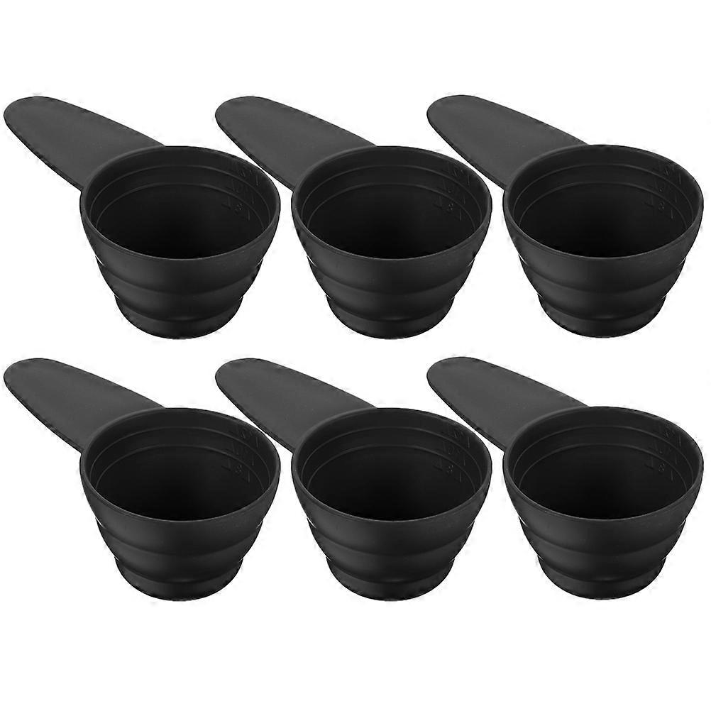 Practical Measuring Spoon Set with ABS Material for Home Use Black Easy to Hold and Store 6Pcs