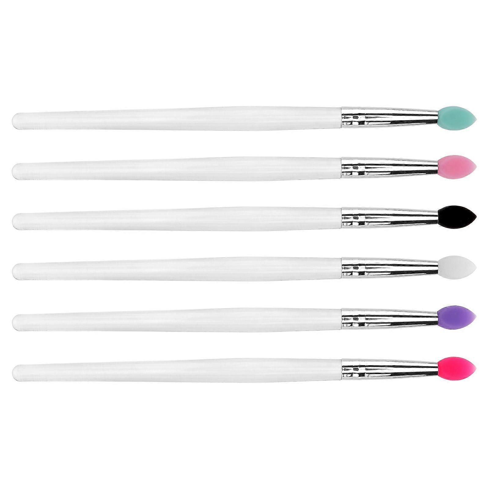 6PCS Large Sequin Silicone Eyeshadow Brush Practical Makeup Tool (Mixed Color)