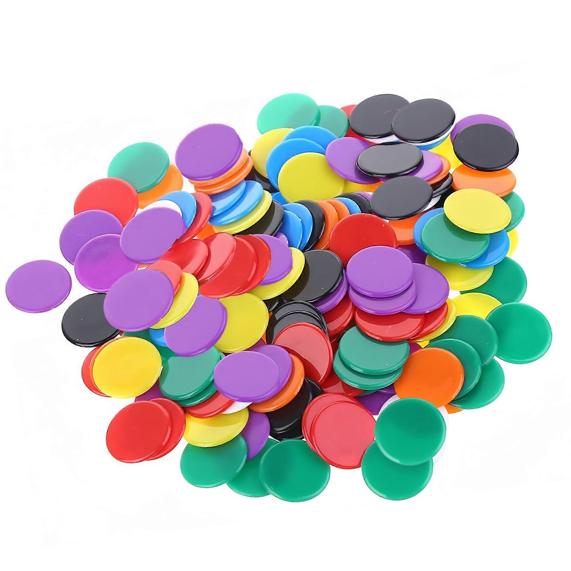 Counting Bingo Chips 300-Piece Colorful Plastic Counters For Kids, Math Learning And Games, Double-Sided