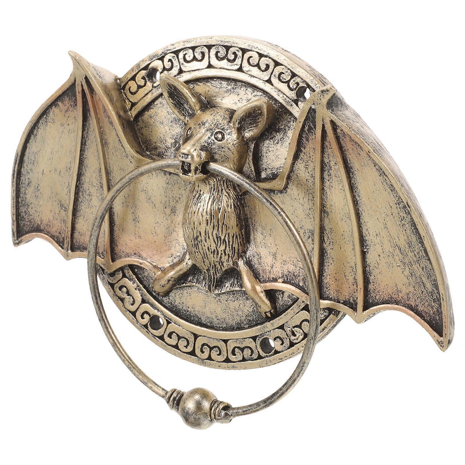 Porte de chauve-souris unique décor résine porte d’entrée utiliser brun foncé 17.00X11.00X0.50CM Knocking 1Pack