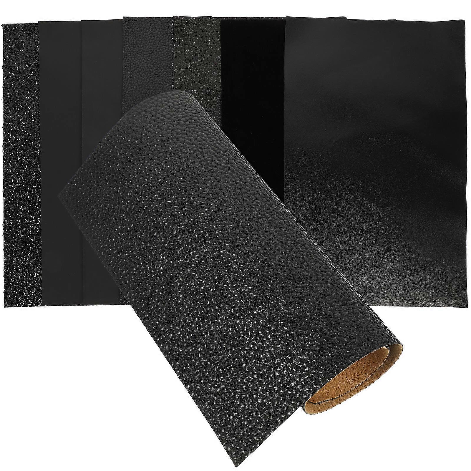 Black PU Sheets for DIY Crafts Suitable for Earrings Hair Accessories and More 7 Sheets