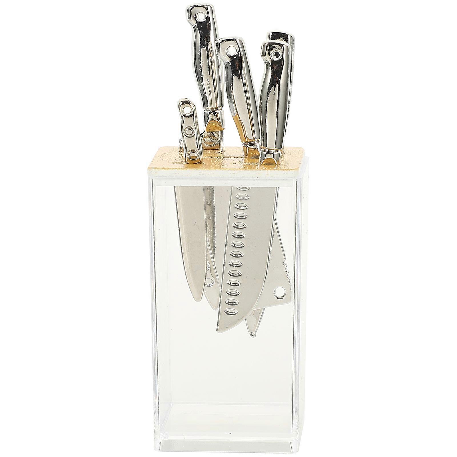 1 Set Realistic Mini Kitchen Utensils with Cutters for Dollhouse Decoration and Miniature Play Food Scenarios