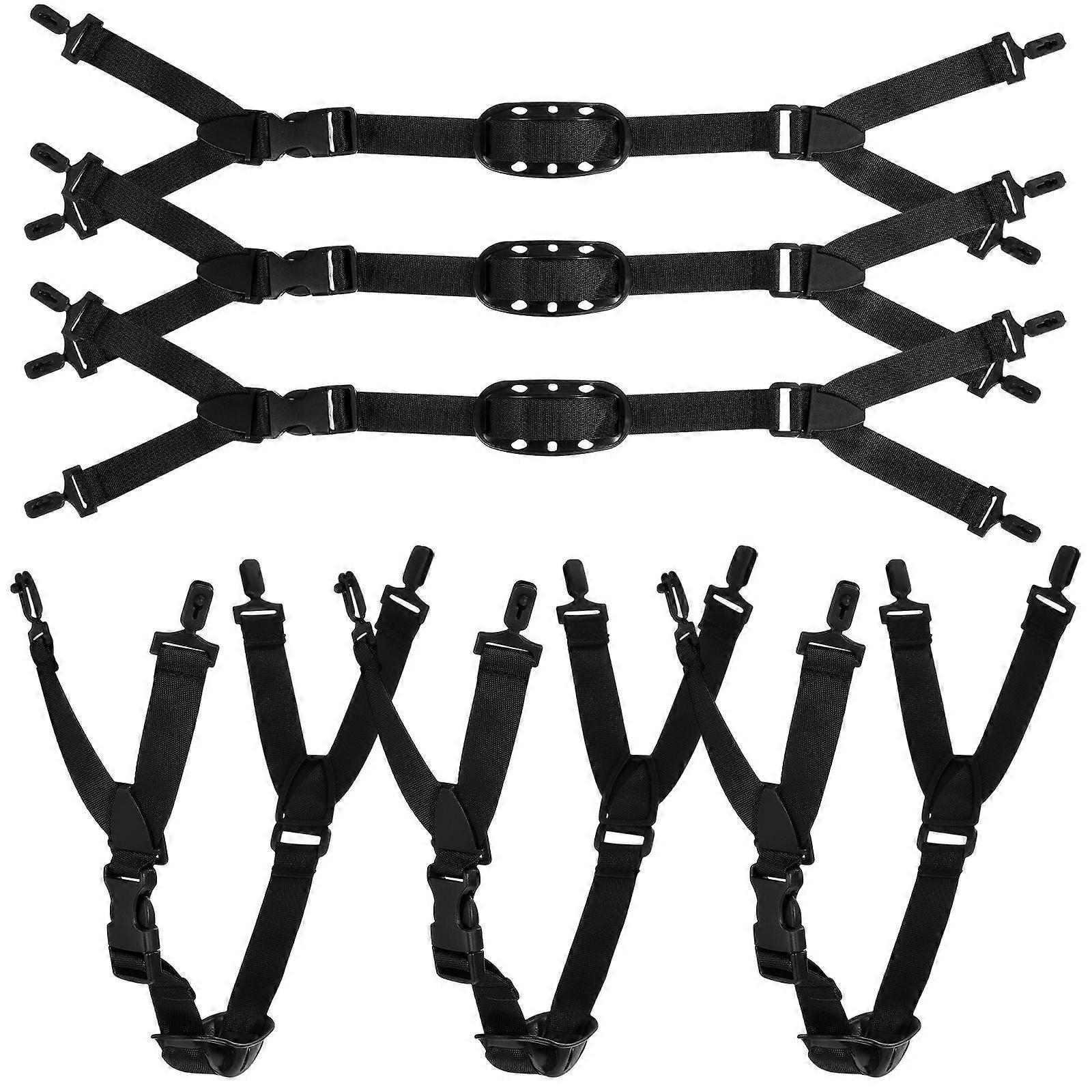 Durable Hard Hat Chin Straps 6Pcs Adjustable Safety Straps for Construction Workers Black Design