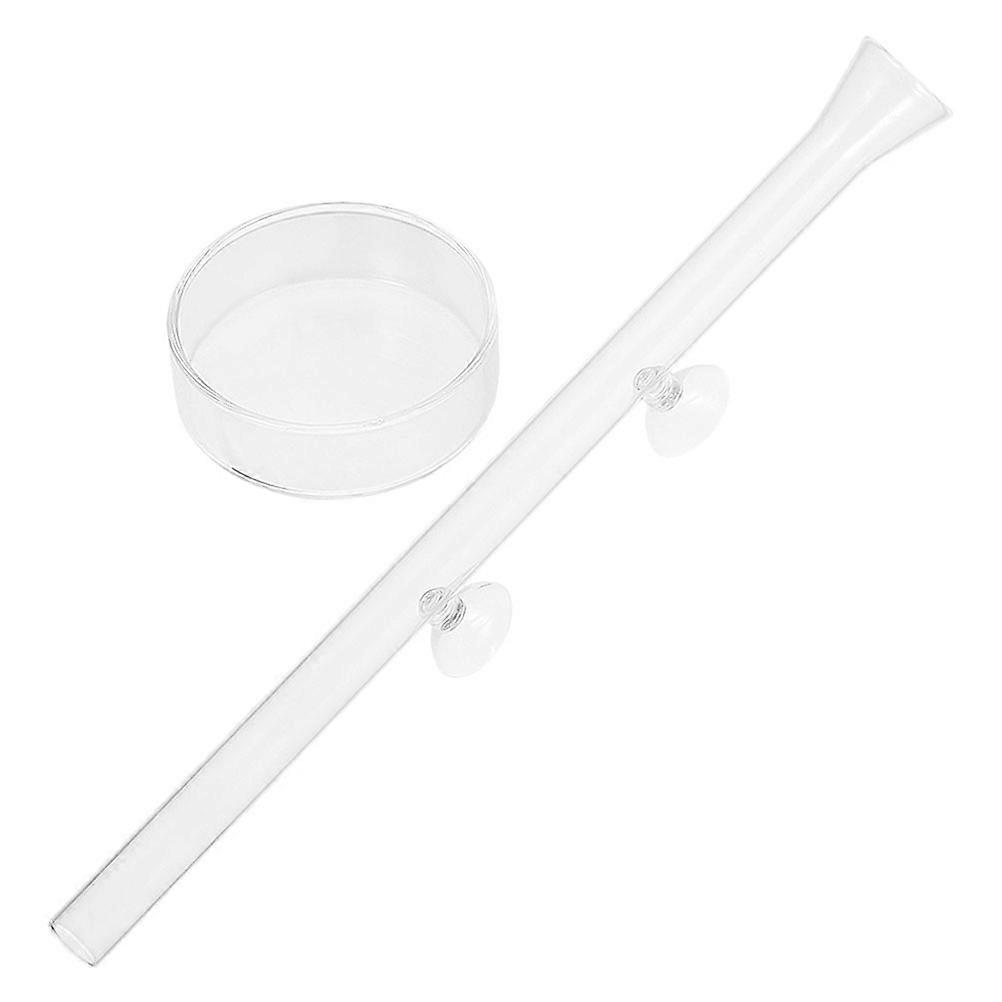 Acrylic Shrimp and Fish Feeder Tube with Plate Transparent Design for Safe and Accurate Aquarium