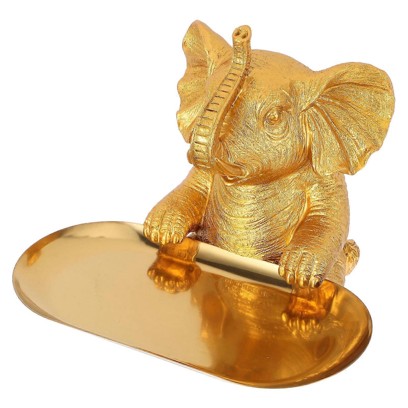 Elephant Catchall Tray Bird Feeder Made from Resin
