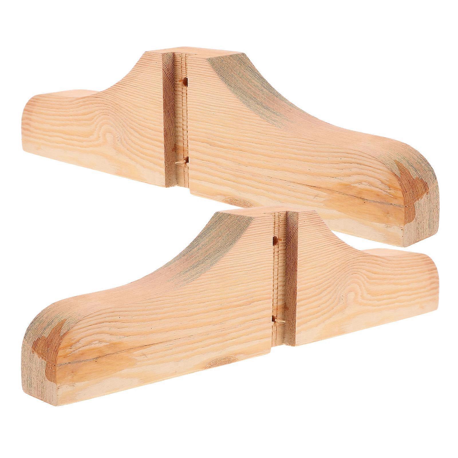 أقدام خشبية لحامل شاشات مقسم الغرفة مع قاعدة مستقرة وتصميم ياباني بيج 2 قطعة