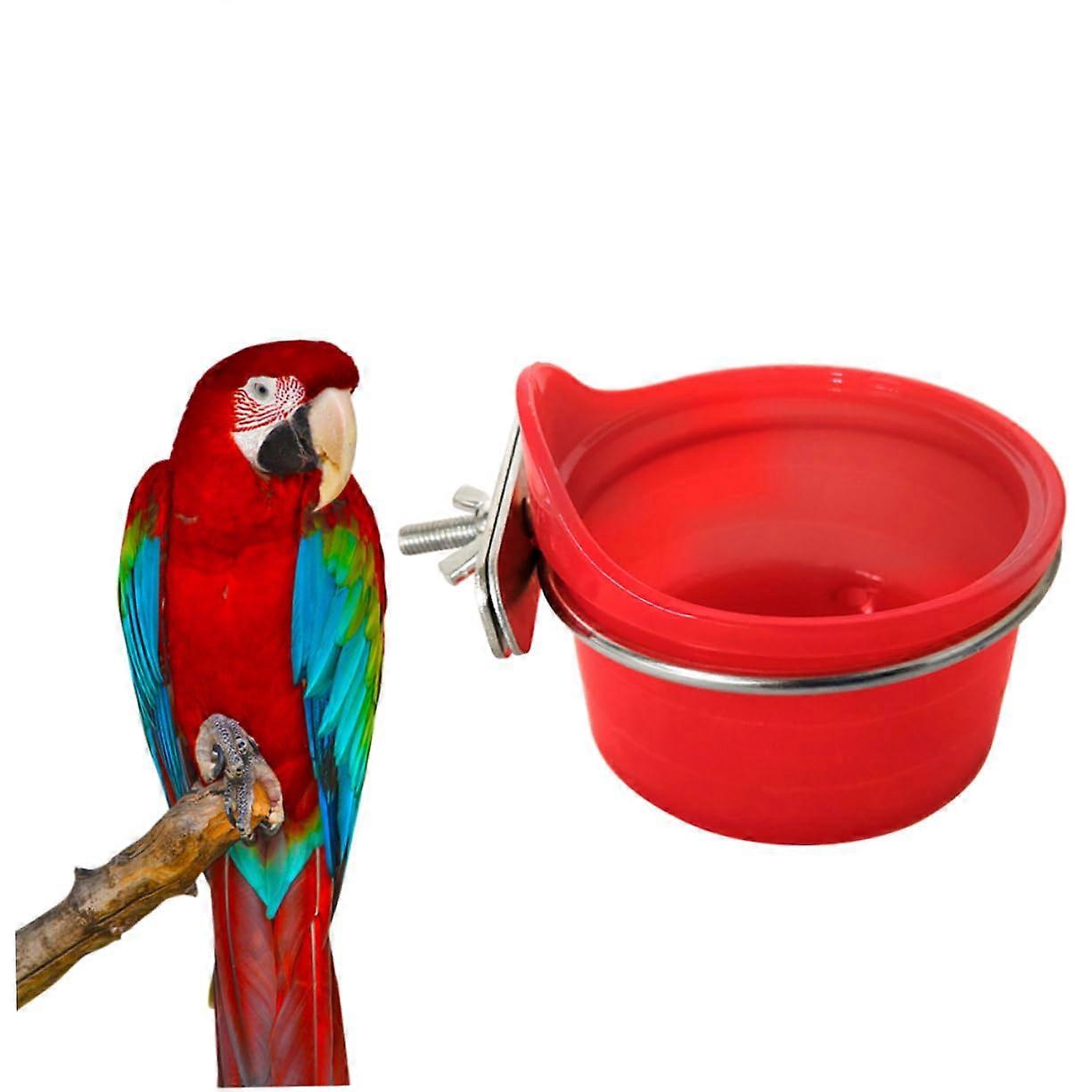 Parrot Feeding Bowl Multifunctional Bird Drinking Bowl And Feeding Cup Rustproof Design For Small Pets Parrots And Budgies