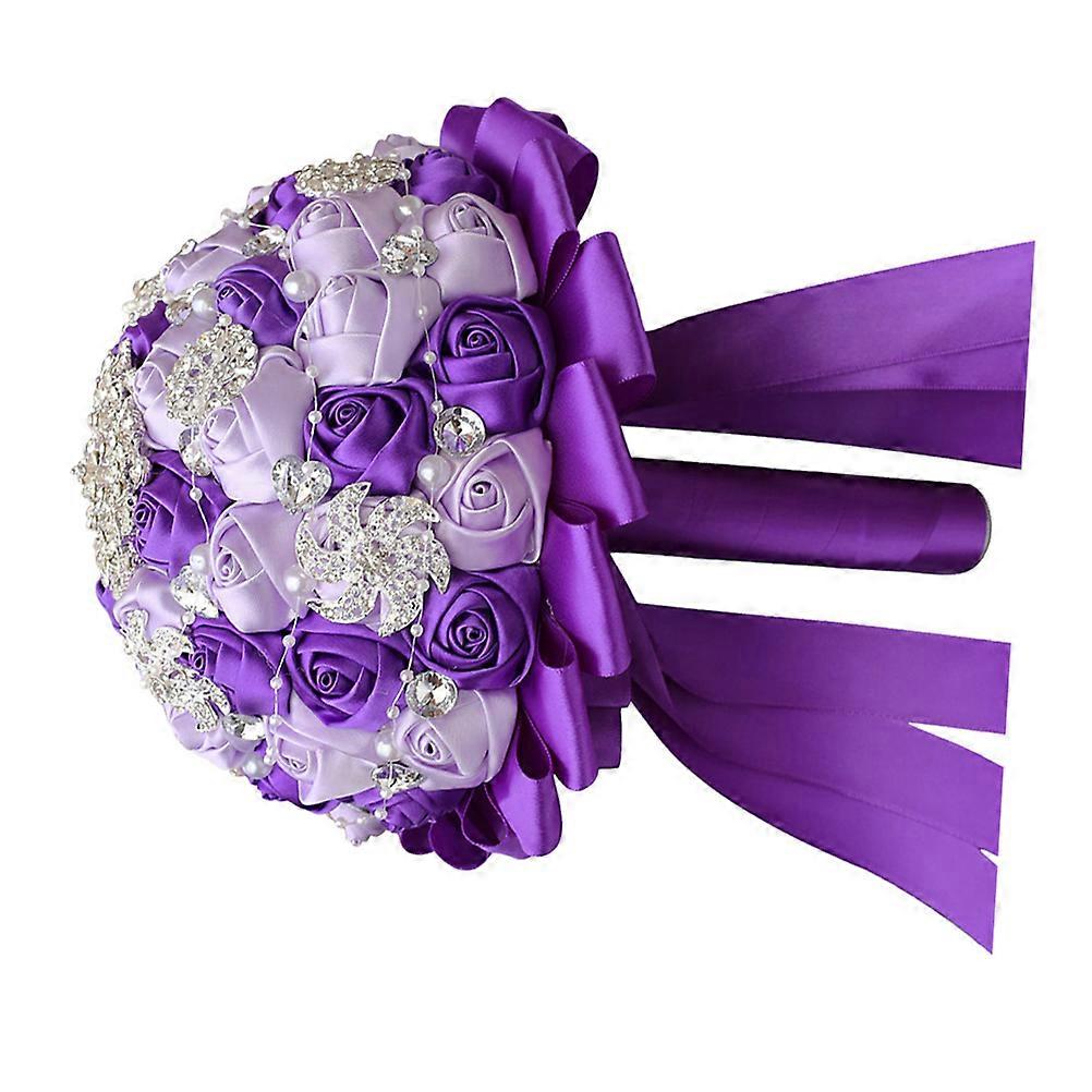 Vivid Purple Flower Bouquet For Weddings Ideal Decoration For Coffee Table Windowsill And Balcony 1Pack