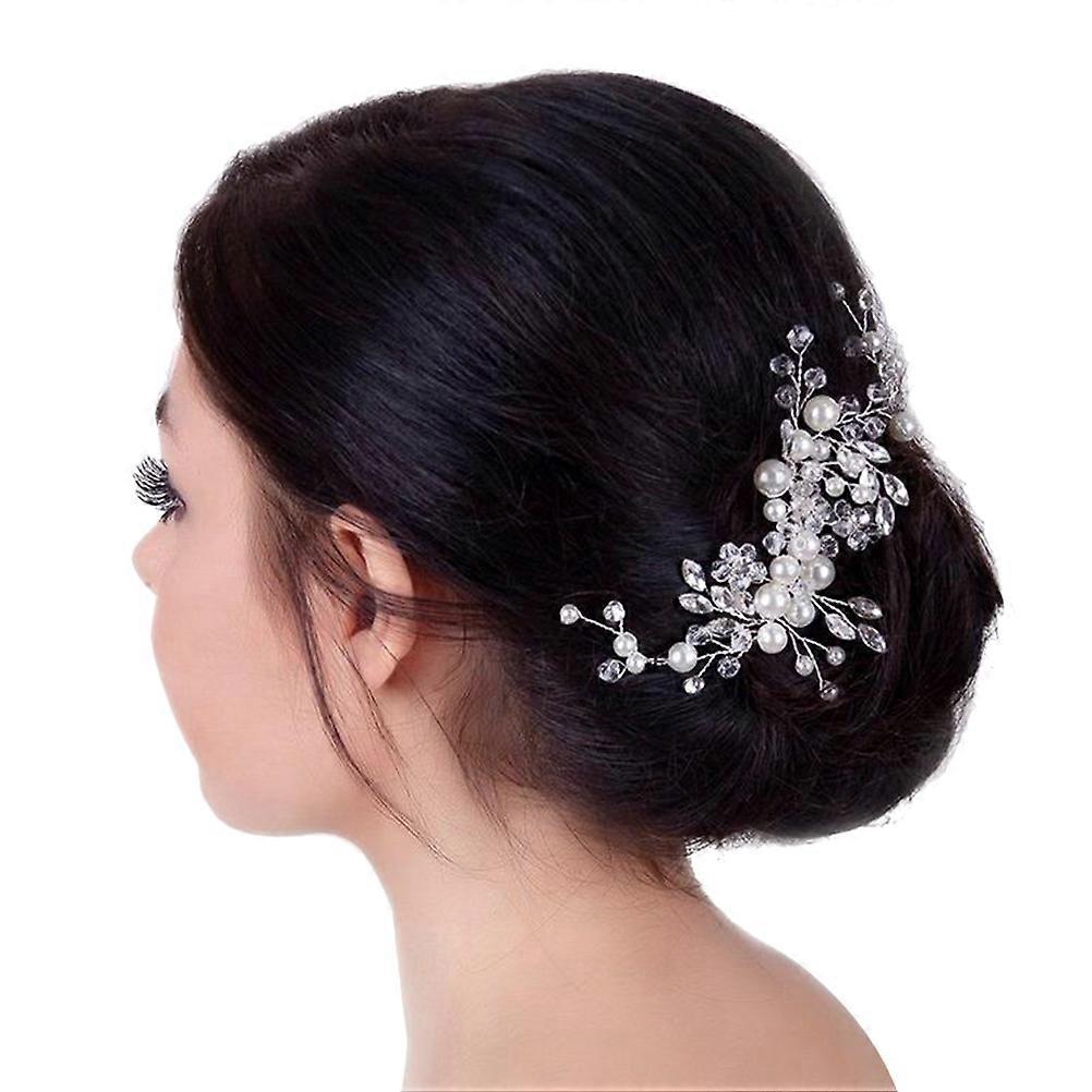 Bridal Hair Comb Made of Premium Alloy for Decoration Silver Color Elegant and Comfortable to Wear