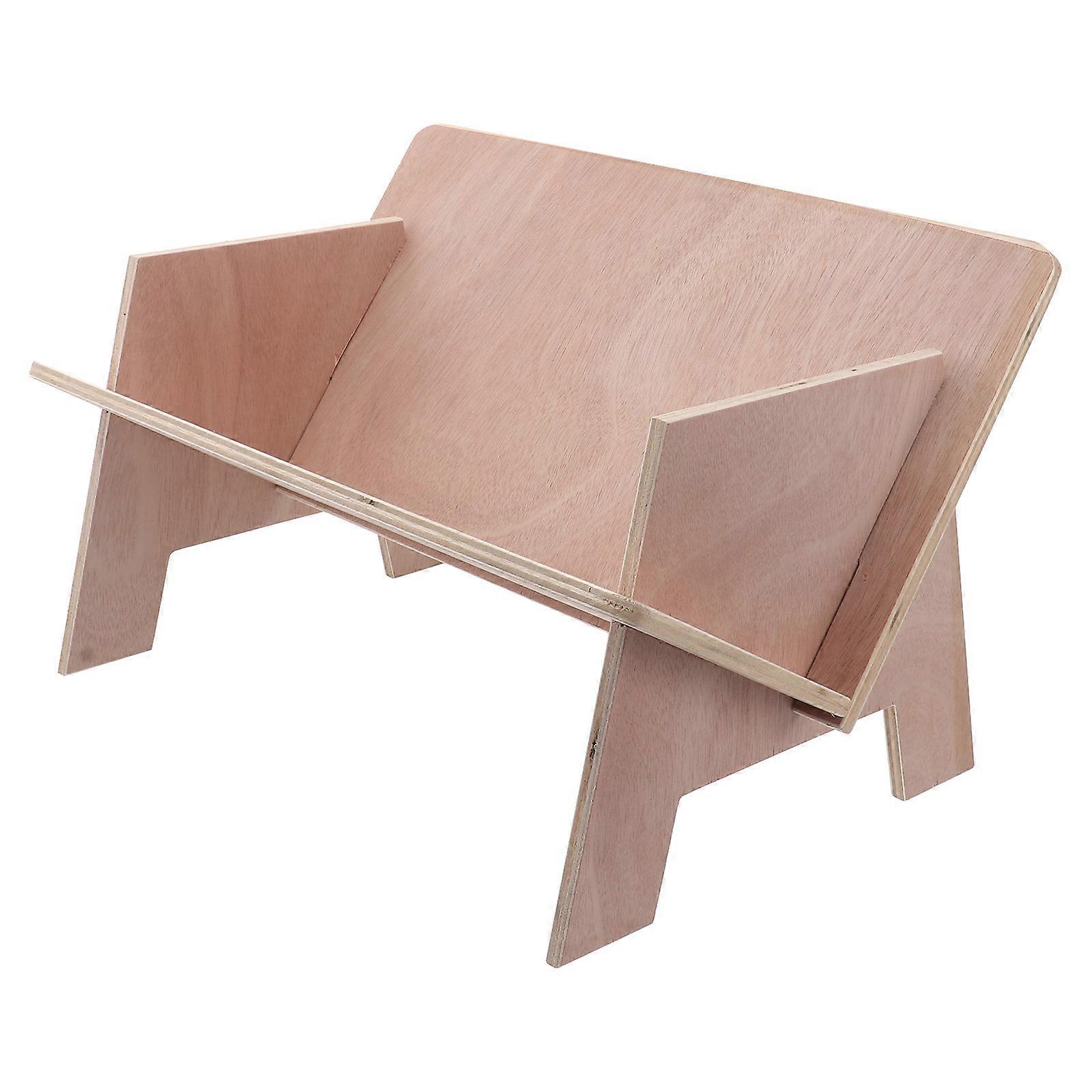 1PC Wooden Simple Bookshelf Creative Small Bookrack Office File Rack Log Color