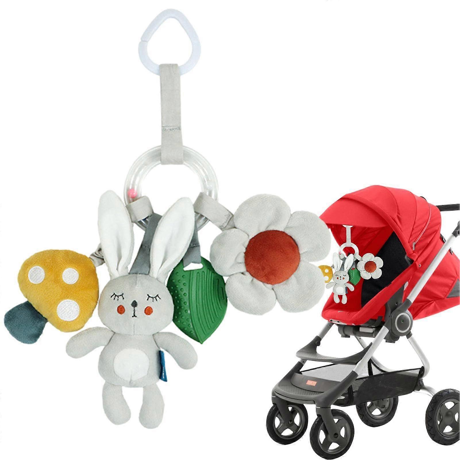 Hanging Toy for Baby Gym Soft Plush Rattle Pram Toy Sensory Rabbit for Newborns Toddlers